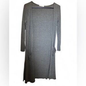 Elegant Gray Long Sleeve cardigan